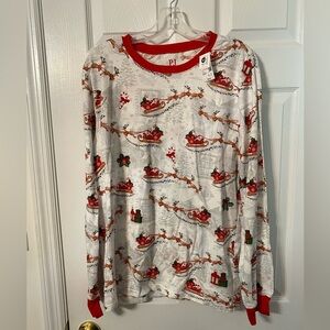 PJ Place Santa and Sleigh Print Pajama Set Large women’s Christmas
